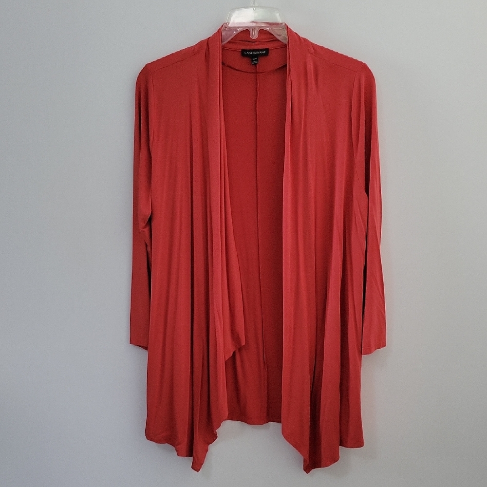 Lane Bryant Salmon Open Cardigan Sweater, Size 14/16